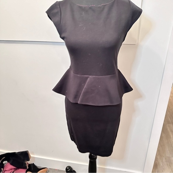 Alice + Olivia Black Peplum Dress - Picture 2 of 8